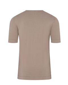 Knitted Short Sleeve Organic Cotton T-shirt (Taupe Brown)