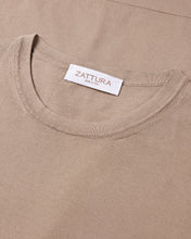 Load image into Gallery viewer, Knitted Short Sleeve Organic Cotton T-shirt (Taupe Brown)
