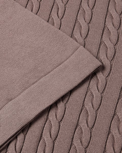 Short Sleeve Cable Knit Shirt (Taupe Brown)
