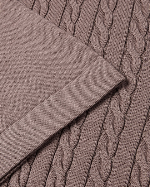 Short Sleeve Cable Knit Shirt (Taupe Brown)