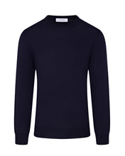 Load image into Gallery viewer, Tech Wool Crew Neck Long Sleeve Jumper (Navy)
