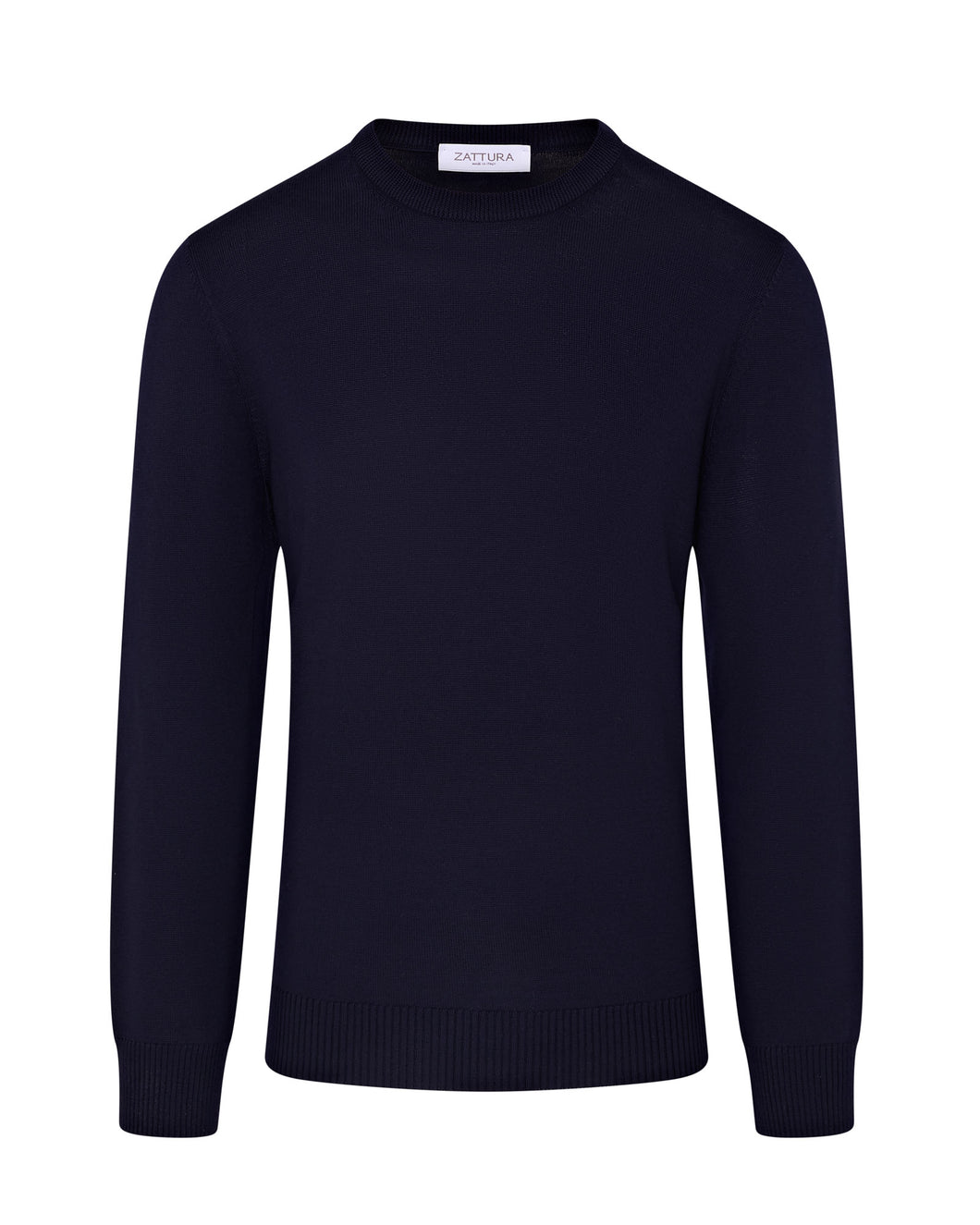 Tech Wool Crew Neck Long Sleeve Jumper (Navy)
