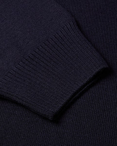 Tech Wool Crew Neck Long Sleeve Jumper (Navy)