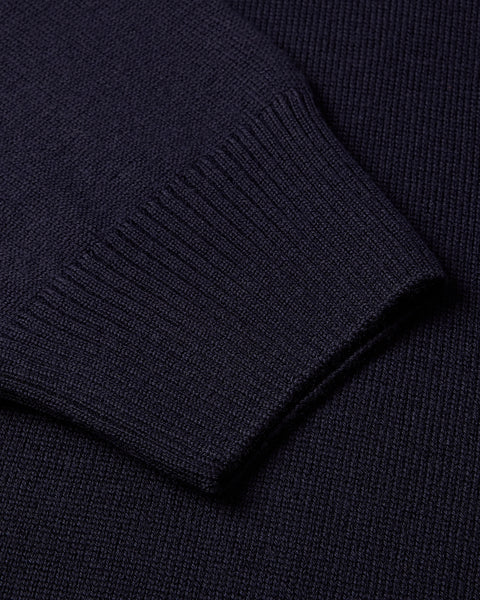 Tech Wool Crew Neck Long Sleeve Jumper (Navy)