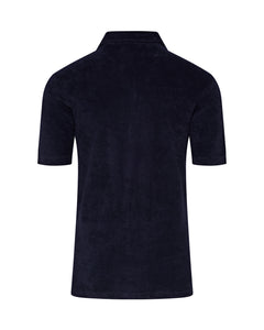 Terry Towelling Short Sleeve Shirt (Navy)