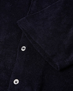 Terry Towelling Short Sleeve Shirt (Navy)