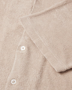 Terry Towelling Short Sleeve Shirt (Beige)