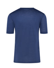 Load image into Gallery viewer, High Collar Short Sleeve Mercerised T-shirt (Navy Blue)
