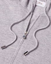 Load image into Gallery viewer, Extra Fine Full Zip Knitted Hoodie (Grey Marl)
