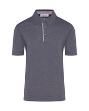 Load image into Gallery viewer, Knitted Short Sleeve Contrast Lined Button Polo (Gunmetal Grey)
