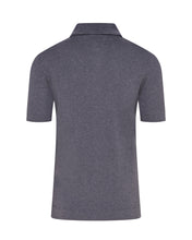 Load image into Gallery viewer, Knitted Short Sleeve Contrast Lined Button Polo (Gunmetal Grey)
