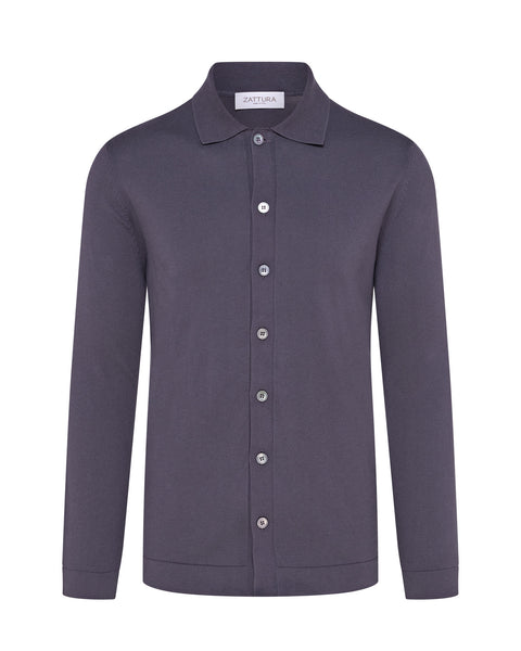 Knitted Button Up Shirt (Graphite)