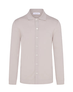 Knitted Button Up Shirt (Beige)