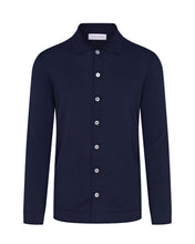 Load image into Gallery viewer, Knitted Button Up Shirt (Navy)
