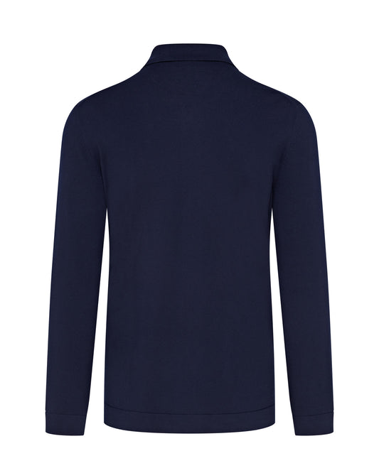 Knitted Button Up Shirt (Navy)