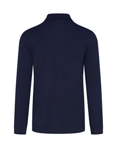 Knitted Button Up Shirt (Navy)