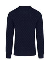 Load image into Gallery viewer, Long Sleeve Check Knit Jumper (Navy)
