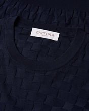 Load image into Gallery viewer, Long Sleeve Check Knit Jumper (Navy)
