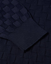 Load image into Gallery viewer, Long Sleeve Check Knit Jumper (Navy)
