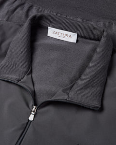 Tech & Knitted Full Zip Lightweight Jacket (Graphite)