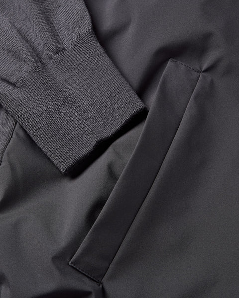 Tech & Knitted Full Zip Lightweight Jacket (Graphite)