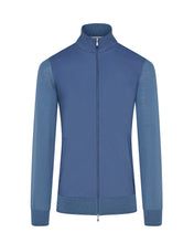 Load image into Gallery viewer, Tech &amp; Knitted Full Zip Lightweight Jacket (Petrol Blue)
