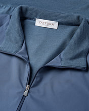 Load image into Gallery viewer, Tech &amp; Knitted Full Zip Lightweight Jacket (Petrol Blue)
