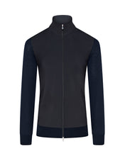 Load image into Gallery viewer, Tech &amp; Knitted Full Zip Lightweight Jacket (Navy)
