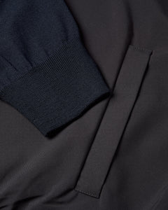 Tech & Knitted Full Zip Lightweight Jacket (Navy)