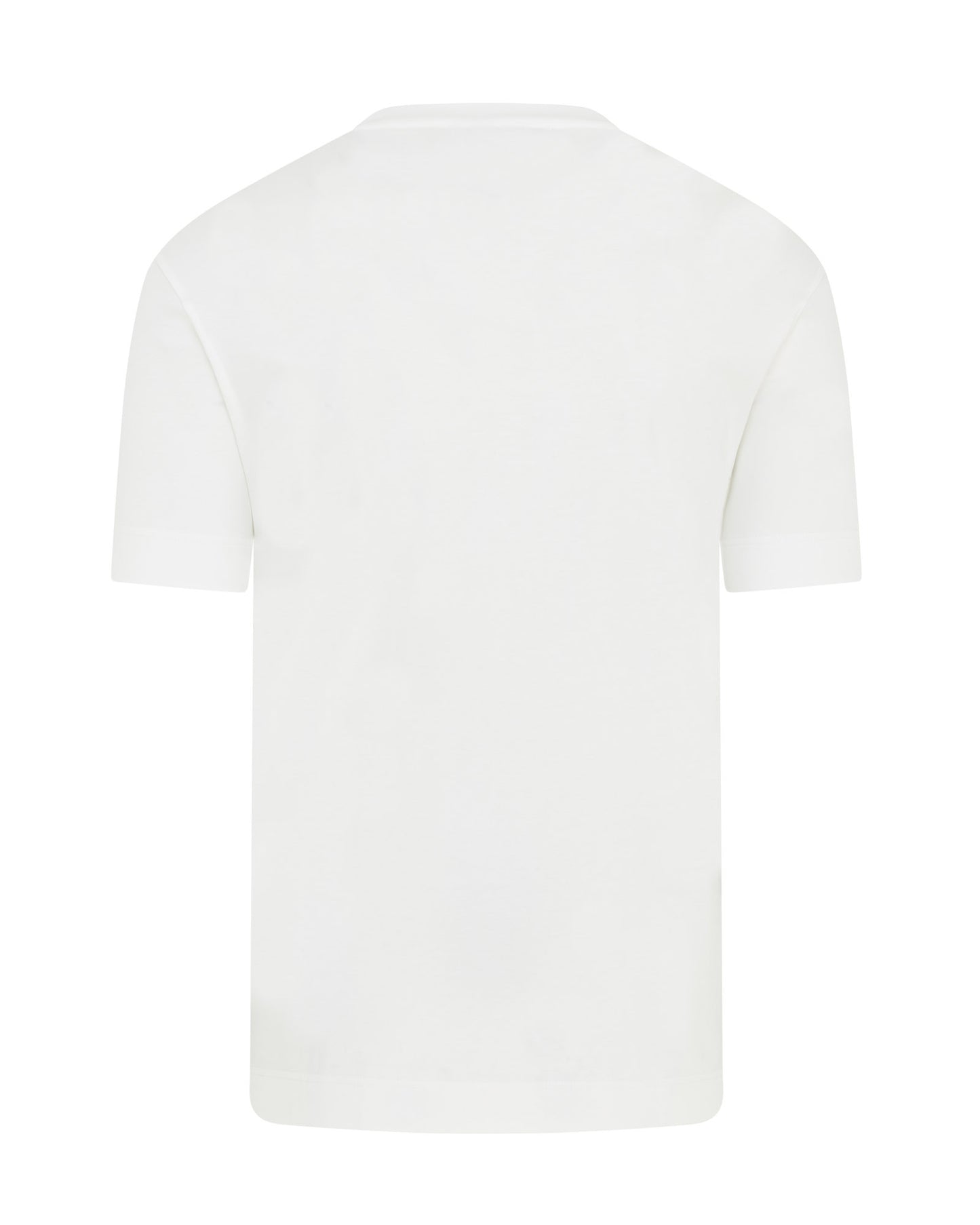 Zattura High Collar Short Sleeve Supima Cotton T-Shirt (White)