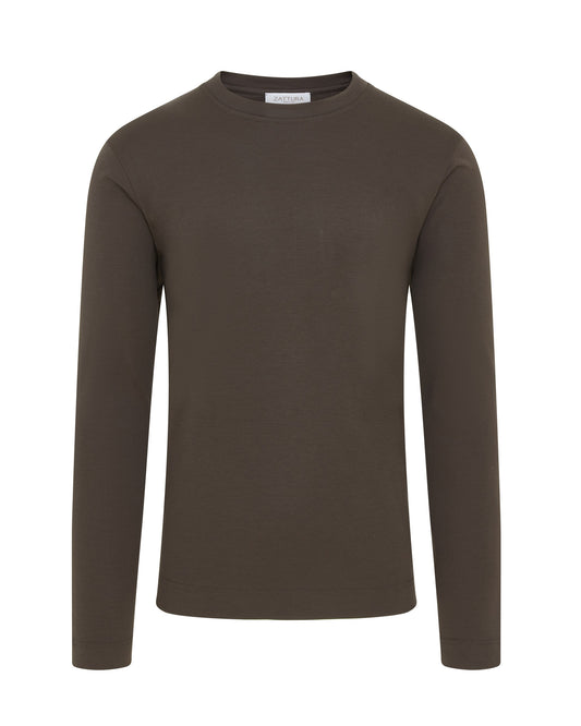 Long Sleeve Supima Cotton T-Shirt (Brown)