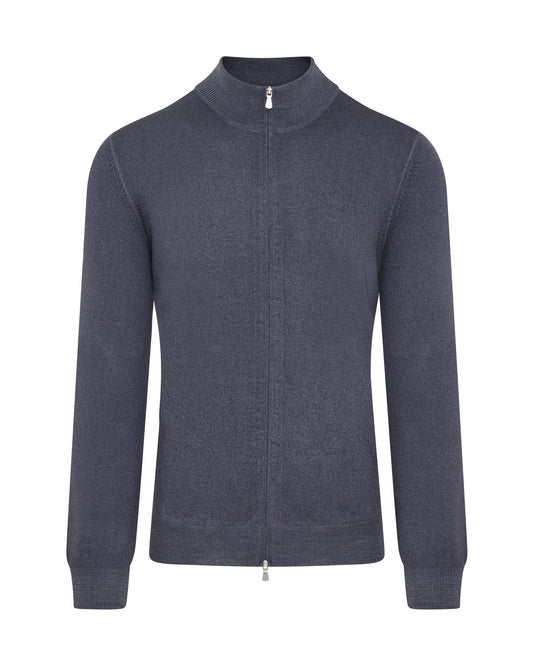 Full Zip Garment Dyed Cardigan (Charcoal)