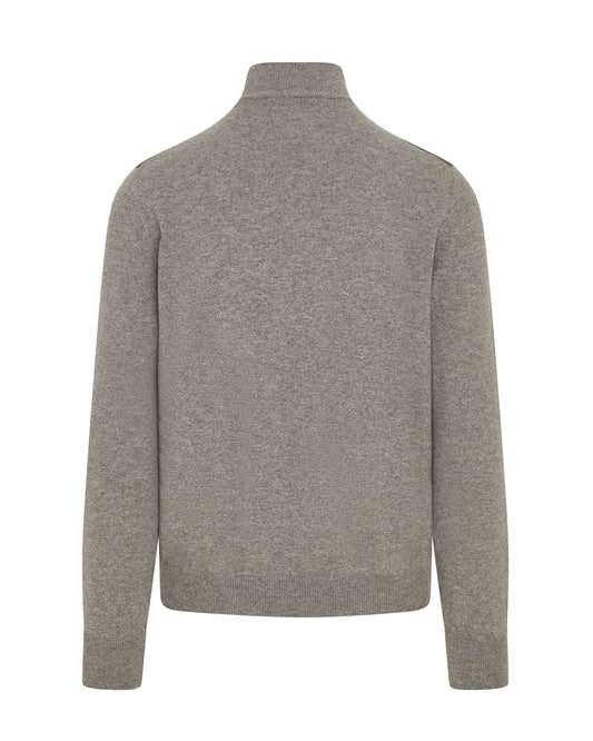 Button Alcantara & Knitted Bomber Jacket (Light Beige)