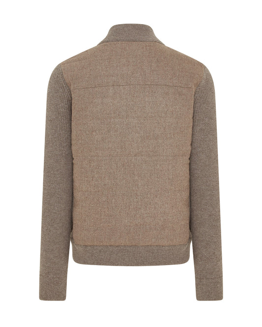 Performance Wool Hybrid Bomber Jacket (Beige)