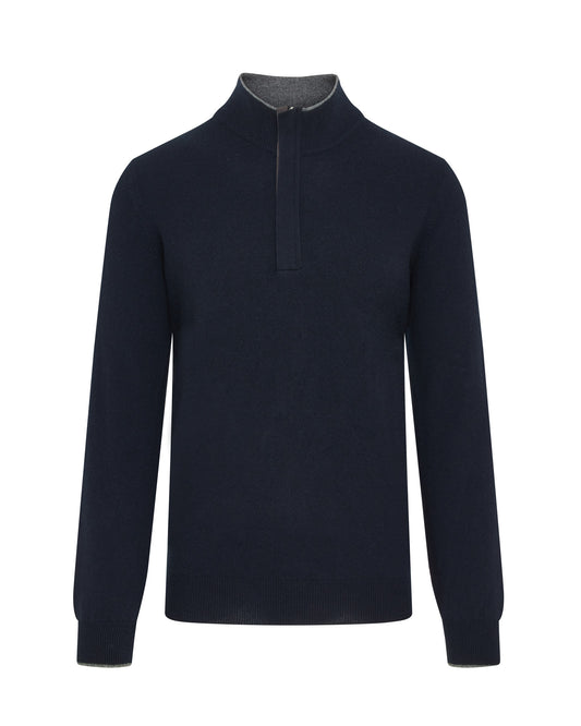 Concealed Quarter Zip Jumper (Navy)