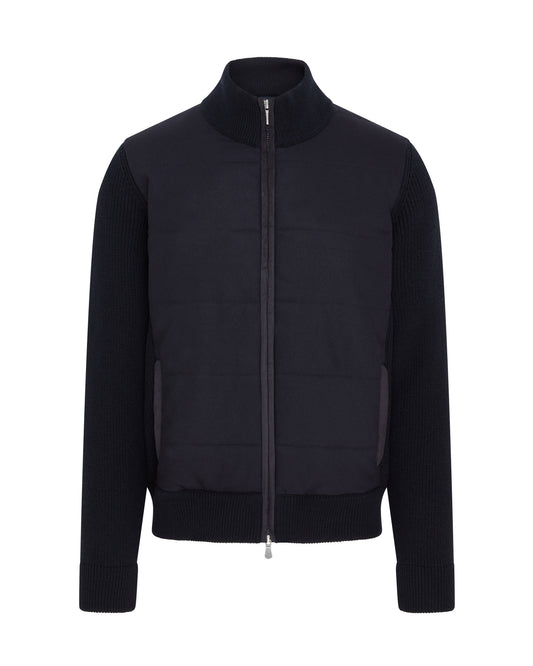 Performance Wool Hybrid Bomber Jacket (Navy)